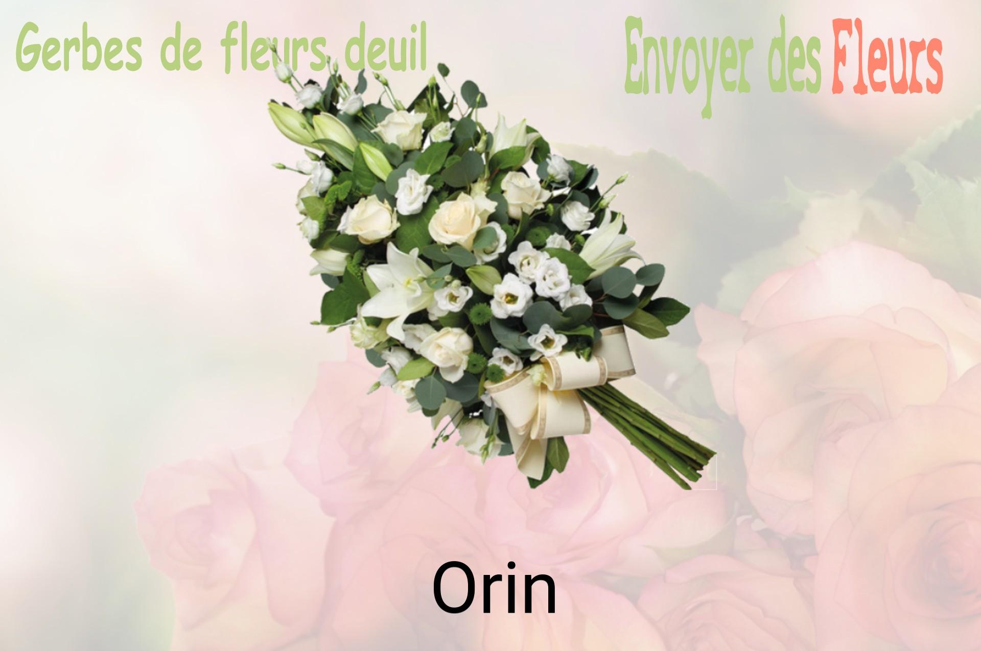 Gerbe de fleurs de deuil livrée à Orin